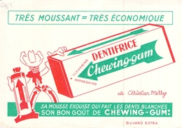 Ancien Buvard Collection  DENTIFRICE CHEWING GUM DENTS BLANCHES DE CHRISTIAN MERRY - Parfums & Beauté