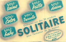 Ancien Buvard Collection  SOLITAIRE ENTRETIEN DE LA MAISON - Produits Ménagers