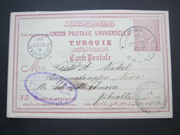 TÜRKEI ,  1896 , Karte Aus GALATA Nach Gibraltar - Briefe U. Dokumente