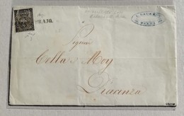 Lettera Parma-Piacenza - 04/02/1855 Affrancata Con 15 Cent. (R) - Siglata - Parme