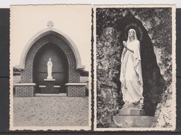 BASSENGE-BITSINGEN-LOURDESGROT-GROTTE-NOTRE-DAME-DE-LOURDES-STATUE+CHAPELLE-LOT-2 CARTES VIERGE-VOYEZ LES 2 SCANS - Bassenge