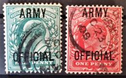 GREAT BRITAIN 1902 - Canceled - Sc# O59, O60 - Army Official 0.5d 1d - Servizio