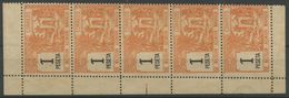 Maroc Postes Locales (1894) N 43 (Sans Gomme Bande De 5) - Locals & Carriers