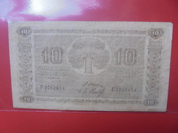 FINLANDE 10 MARKKAA 1922 CIRCULER - Finnland