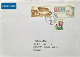 Czechia, Circulated Cover To Portugal, "Famous People", "Oldrich Kulhánek", "Flowers", "Architecture", - Lettres & Documents