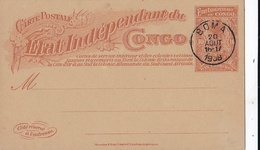 CONGO BELGE :  Etats Indépendants Du Congo Entier Postal Avec Réponse Payée De 1908 Cachet De Boma - Postwaardestukken