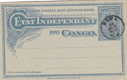 CONGO BELGE ETATS INDEPENDANTS :  Entier Postal Neuf Avec Réponse Payée De Boma - Stamped Stationery