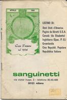 D-LISTINO PREZZI FRANCOBOLLI  STATI UNITI D'AMERICA SANGUINETTI MILANO APRILE 1981 - Catalogues For Auction Houses