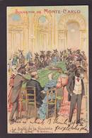 CPA Monaco Monte Carlo Jeu Satirique Caricature Casino Circulé Ane Oie - Monte-Carlo