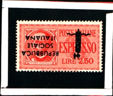 91049) ITALIA-2.50LIRE Effigie Di V. Emanuele III CON Soprastampa CAPOVOLTA ESPRESSI - 24 Gennaio 1944 -MNH** - Andere & Zonder Classificatie