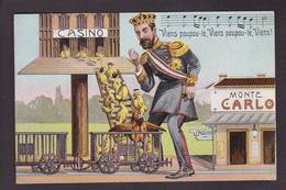 CPA Monaco Monte Carlo Jeu Satirique Caricature Casino Circulé Albert 1 Royalty - Monte-Carlo