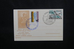 BELGIQUE - Carte , Oblitération Et Vignette De L 'Exposition De La Poste Aérienne De Bruxelles En 1963 - L 53991 - Cartas