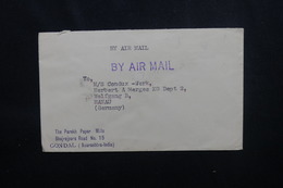 INDE - Enveloppe Commerciale De Gondal Pour L 'Allemagne En 1962, Affranchissement Au Verso - L 53998 - Covers & Documents