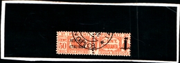 91054) ITALIA-50 C.-Due Sezioni, Fascio Littorio Soprastampati Repubblica Sociale - Pacchi Postali - 19444 -USATO - Andere & Zonder Classificatie