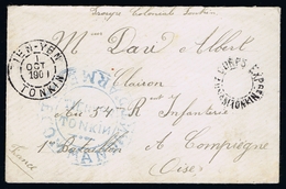 Indochine Enveloppe CORPS EXPEDIT. TONKIN CACHET TIEN-YEN 1901 - Cartas & Documentos