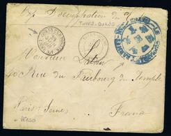 Indochine Enveloppe CORPS EXPEDIT. TONKIN CACHET LIGNE 1, TUYEJ-QUAJG  PHU D'ALAM (RR) 1888 - Lettres & Documents