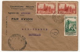 Côte D'Ivoire => Enveloppe Affranchissement Composé - Abidjan 1941 - Censure Commission D - Storia Postale