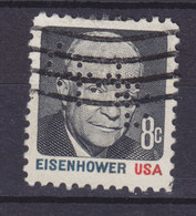 United States Perfin Perforé Lochung 'CMB' 8c. Eisenhower (2 Scans) - Perforés
