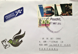 Netherlands, Circulated Cover To Portugal, "Trains", 2014 - Storia Postale