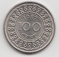 @Y@    Suriname  100 Cent / Gulden  1987    (4648) - Surinam 1975 - ...