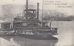 Wellsburg West Virginia, Ferry Boat On Ohio River, Queen City In Background C1910s Vintage Postcard - Otros