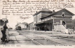 MELLE   Statie Station Train Animée Circulé En 1903 - Melle