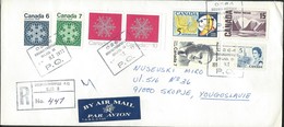 Canada Drummondville Quebec Registered Letter 1971 Via Yugoslavia.nice Stamps / Timbres .( 2 Scans ) - Briefe U. Dokumente
