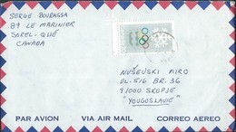 Canada Letter Via Yugoslavia 1976 -stamp Motive : 1976 Winter Olympic Games - Innsbruck, Austria - Lettres & Documents