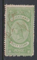 Australia-Queensland  F18 1892 Six Pence Green Used - Mint Stamps