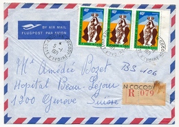 Côte D'Ivoire => Env. Rec ABIDJAN COCODY 1971 - Affr 40f Congrès Du PDCJ X3 - Ivory Coast (1960-...)