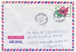 Côte D'Ivoire => Env. Depuis ABIDJAN 08 - 10/11/1992 - Affr 200f Fleurs Ivoiriennes - Côte D'Ivoire (1960-...)
