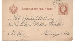 3075e: Altösterreichisches Gebiet 1876, Ganzsache Lobendau, Heute Lobendava - ...-1918 Préphilatélie