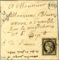 Grille / N° 3 Cursive 37 / Laffrey. Au Recto, OR Sur Lettre Avec Texte Daté De Cholonge Le 10 Avril 1850 Pour Grenoble.  - 1849-1850 Ceres