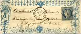 PC 2581 / N° 4 Belles Marges Càd T 15 PRIVAT (6) Sur Exceptionnelle Valentine Bleue Pour Montélimar. 1852. - SUP. - RR. - 1849-1850 Cérès