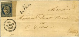 PC 1343 / N° 4 Bleu Foncé Sur Chamoisé (très Rare Nuance) Grand Bdf Cursive 37 / La Frette Sur Lettre Avec Texte Pour Vi - 1849-1850 Cérès