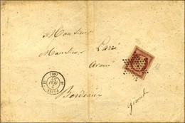 Etoile / N° 6 Exceptionnelles Marges Càd PARIS (60) Sur Lettre 3 Ports Pour Bordeaux. 1852. - TB / SUP. - R. - 1849-1850 Ceres