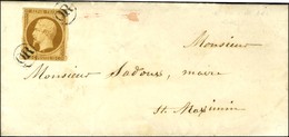 OR (2 Frappes) / N° 9 Bistre Brun Sur Lettre Avec Texte Daté De Pontcharra Le 20 Septembre 1853 Adressée Localement Dans - 1852 Louis-Napoléon