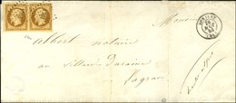 PC 1761 / N° 9 Paire Belles Marges Càd T 15 LORIENT (54) Sur Imprimé Pour Lagrave. 1853. - TB / SUP. - R. - 1852 Louis-Napoléon