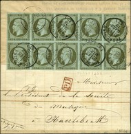 Càd TOURCOING (57) / N° 11 Bloc De 10 Très Belles Marges Sur Imprimé Complet Adressé Sous Bande En Belgique. 1870. Excep - 1853-1860 Napoléon III.