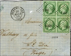 PC 1460 / N° 12 Bloc De 4 Càd T 15 GUEBWILLER (66) Sur Devant De Lettre Pour Saint Dié. 1858. - TB / SUP. - R. - 1853-1860 Napoléon III.