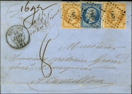 PC 1409 / N° 13 (2 Dont 1 Ex Infime Def) + 14 (leg Def) Càd T 15 GONCELIN (37) Sur Lettre 3 Ports Insuffisamment Affranc - 1853-1860 Napoléon III