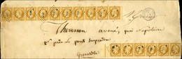 PC 3653 / N° 13 Bande De 10 (2 Ex Infime Def) + Bande De 6 Grand Bdf Et Filet D'encadrement (quelques Pd) Càd T 15 VIRIE - 1853-1860 Napoléon III.