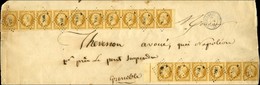 PC 3653 / N° 13 Bande De 10 (2 Ex Infime Def) + Bande De 6 Grand Bdf Et Filet D'encadrement (quelques Pd) Càd T 15 VIRIE - 1853-1860 Napoleon III