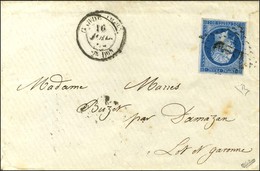 Griffe G.I.2 Don / N° 14 Càd GARDE IMPle / 2e Don 16 JUIL. 59 Sur Lettre Pour Damazan. - TB. - RR. - 1853-1860 Napoleone III