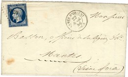 Losange AOB / N° 14 Càd ARMEE D'ORIENT / Bau B Sur Lettre Avec Texte Du Camp De Traktir Et Cachet Bleu ARMEE D'ORIENT /  - 1853-1860 Napoléon III.