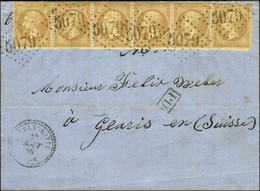 GC 5079 / N° 21 Bande De 6 (1 Ex Pd) Càd T 22 ALEXANDRETTE / SYRIE Sur Lettre Avec Texte Daté D'Alep Acheminée Jusqu'à A - 1862 Napoléon III.