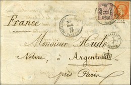 Càd POSTE VICEREALI EGIZIANE / ZAGASIK / TP Egypte 1 Violet + GC 5080 / N° 23 Càd ALEXANDRIE / EGYPTE Sur Lettre En Affr - 1862 Napoléon III.