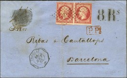 Ancre / N° 17 (paire, 1ex. Légère Froissure) Càd Octo URUGUAY / * + P.P. Rouge (dernière Date Du P.P. Français) Sur Lett - 1862 Napoléon III.