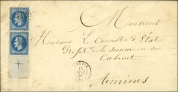 GC 1128 / N° 29 Paire Verticale, Bdf Avec Croix De Repère Càd T 15 CORBIE (76) Sur Lettre 2 Ports Pour Amiens. 1868. - S - 1863-1870 Napoléon III Con Laureles