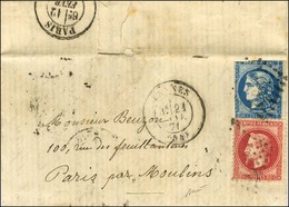 GC 4095 / N° 32 + 45 Report II (def) Càd T 17 VANNES (54) 21 JANV. 71 Sur Boule De Moulins Avec Càd D'arrivée PARIS (60) - 1863-1870 Napoleone III Con Gli Allori